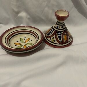 Handcrafted Ceramic Tagine Set - Multicolor